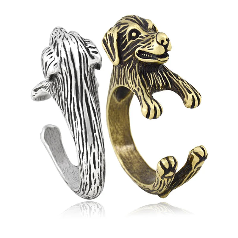 5 Style Basset Hound & Shih Tzu & Golden Retriever & Cocker Spaniel & Labradoodle Dog Ring for Women Dog Lover Pet Ring Jewelry