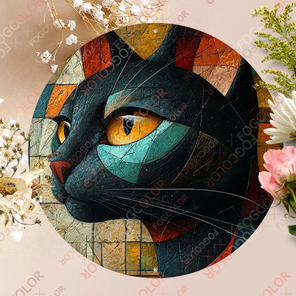 1pc 8x8inch(20x20cm) Round Aluminum Sign Basset Hound Wall Art Decor Tin Sign For Living Room Bedroom And Office Home Kitchen