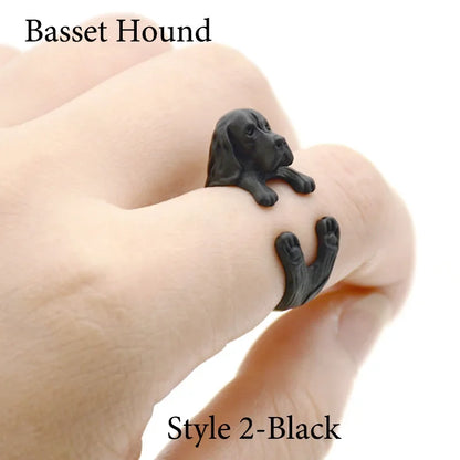 5 Style Basset Hound & Shih Tzu & Golden Retriever & Cocker Spaniel  & Labradoodle Dog Ring for Women Dog Lover Pet Ring Jewelry