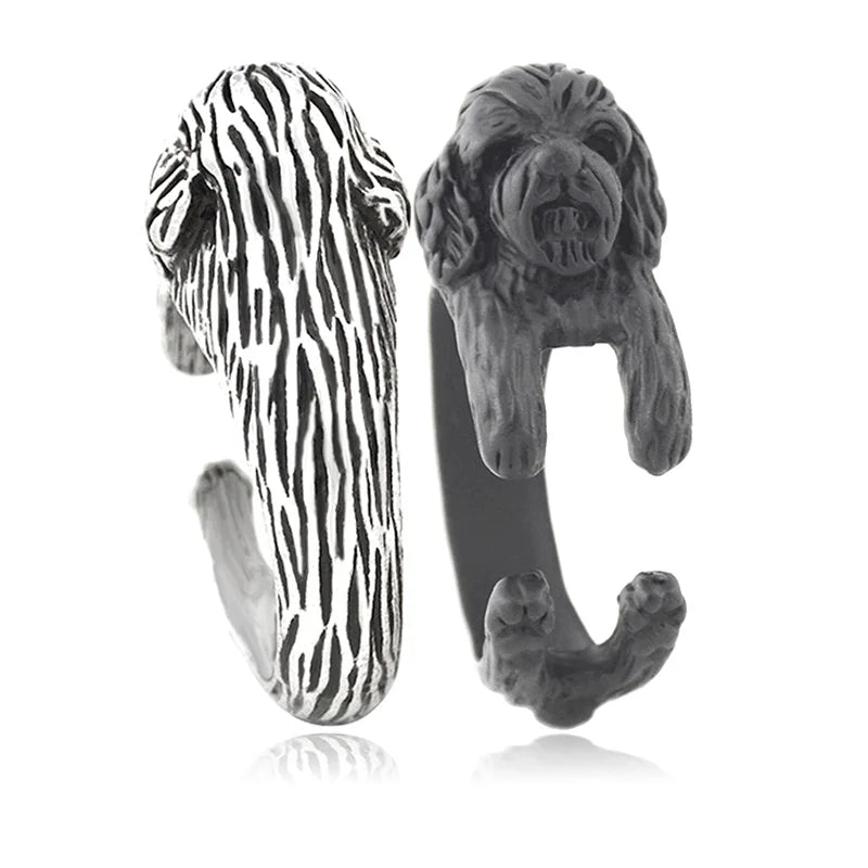 5 Style Basset Hound & Shih Tzu & Golden Retriever & Cocker Spaniel  & Labradoodle Dog Ring for Women Dog Lover Pet Ring Jewelry