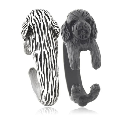 5 Style Basset Hound & Shih Tzu & Golden Retriever & Cocker Spaniel  & Labradoodle Dog Ring for Women Dog Lover Pet Ring Jewelry