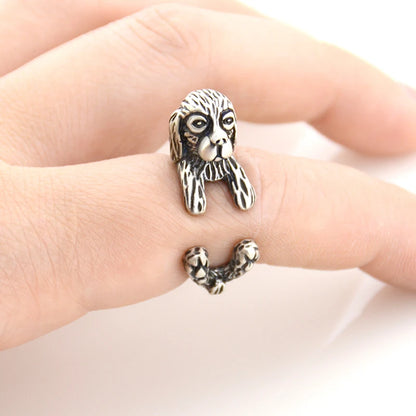 5 Style Basset Hound & Shih Tzu & Golden Retriever & Cocker Spaniel  & Labradoodle Dog Ring for Women Dog Lover Pet Ring Jewelry