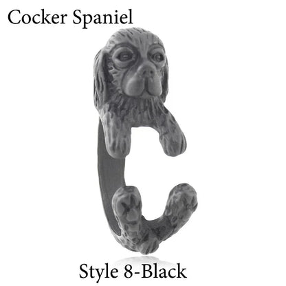 5 Style Basset Hound & Shih Tzu & Golden Retriever & Cocker Spaniel  & Labradoodle Dog Ring for Women Dog Lover Pet Ring Jewelry