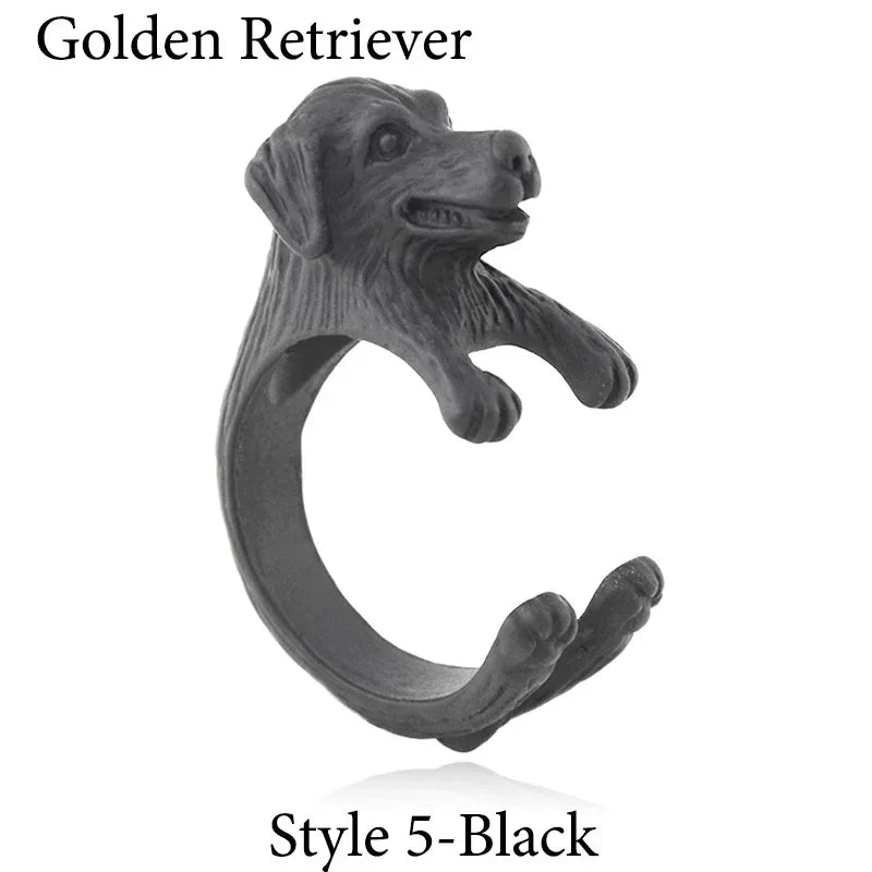 5 Style Basset Hound & Shih Tzu & Golden Retriever & Cocker Spaniel  & Labradoodle Dog Ring for Women Dog Lover Pet Ring Jewelry