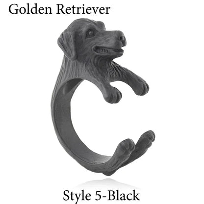 5 Style Basset Hound & Shih Tzu & Golden Retriever & Cocker Spaniel  & Labradoodle Dog Ring for Women Dog Lover Pet Ring Jewelry