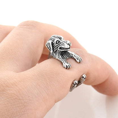 5 Style Basset Hound & Shih Tzu & Golden Retriever & Cocker Spaniel  & Labradoodle Dog Ring for Women Dog Lover Pet Ring Jewelry
