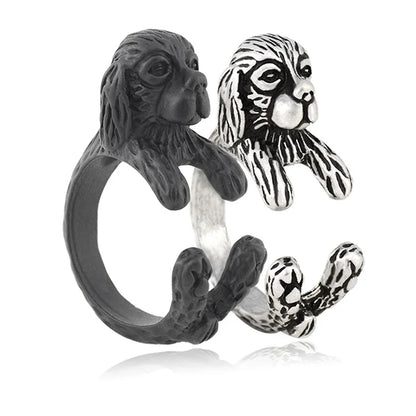 5 Style Basset Hound & Shih Tzu & Golden Retriever & Cocker Spaniel  & Labradoodle Dog Ring for Women Dog Lover Pet Ring Jewelry