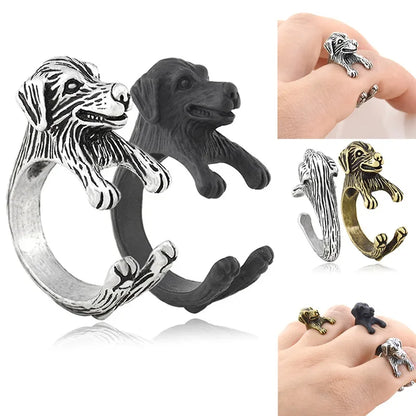 5 Style Basset Hound & Shih Tzu & Golden Retriever & Cocker Spaniel  & Labradoodle Dog Ring for Women Dog Lover Pet Ring Jewelry
