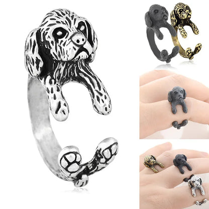 5 Style Basset Hound & Shih Tzu & Golden Retriever & Cocker Spaniel  & Labradoodle Dog Ring for Women Dog Lover Pet Ring Jewelry