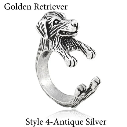 5 Style Basset Hound & Shih Tzu & Golden Retriever & Cocker Spaniel  & Labradoodle Dog Ring for Women Dog Lover Pet Ring Jewelry