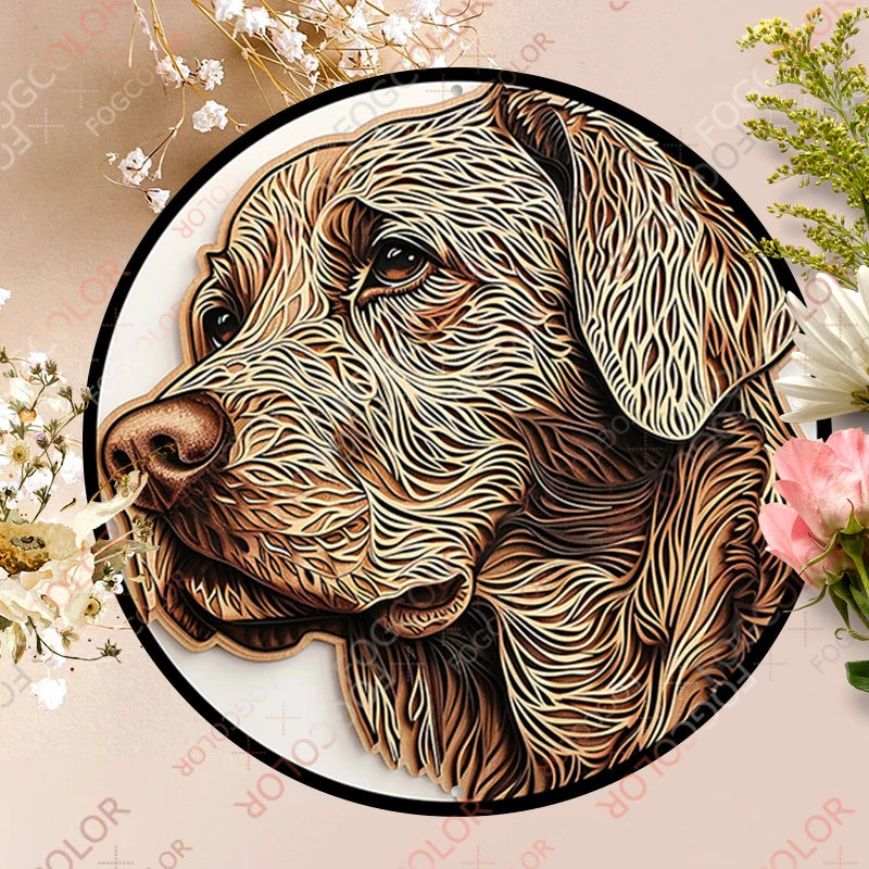 1pc 8x8inch(20x20cm) Round Aluminum Sign Basset Hound Wall Art Decor Tin Sign For Living Room Bedroom And Office Home Kitchen