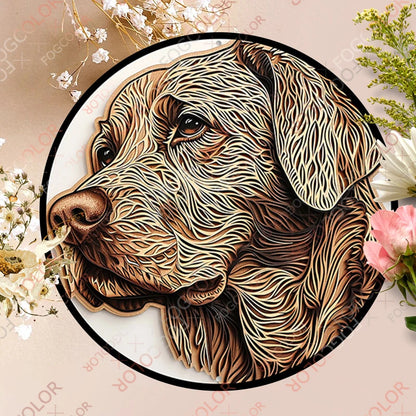 1pc 8x8inch(20x20cm) Round Aluminum Sign Basset Hound Wall Art Decor Tin Sign For Living Room Bedroom And Office Home Kitchen