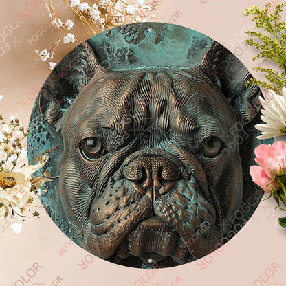 1pc 8x8inch(20x20cm) Round Aluminum Sign Basset Hound Wall Art Decor Tin Sign For Living Room Bedroom And Office Home Kitchen