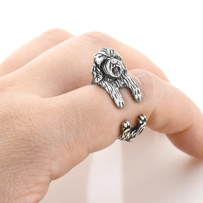 5 Style Basset Hound & Shih Tzu & Golden Retriever & Cocker Spaniel  & Labradoodle Dog Ring for Women Dog Lover Pet Ring Jewelry